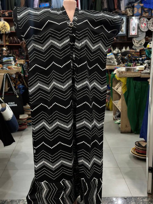 loose-fitting, long kaftan-style dress