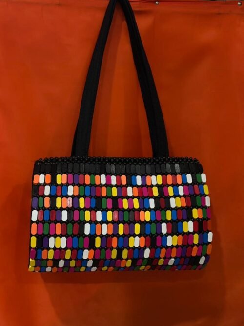 African Wooden Bead Handbag