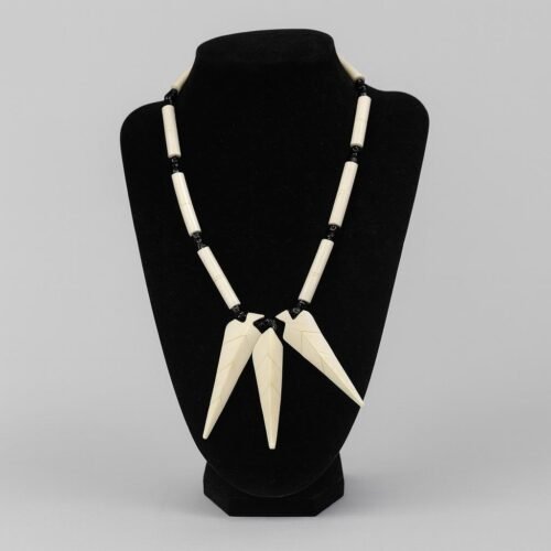 Elegant Ivory Tribal Pendant Necklace