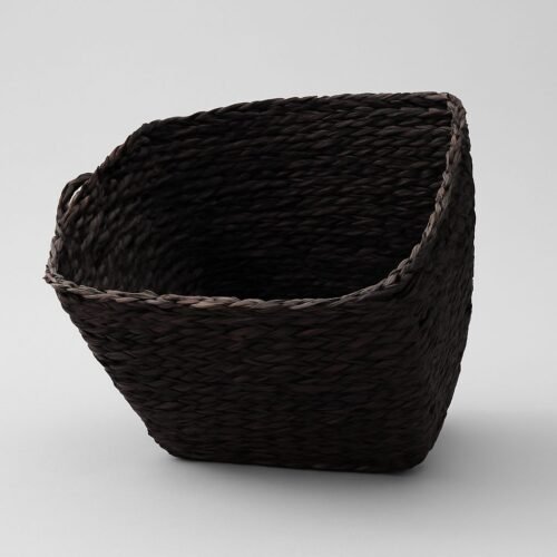 Handwoven Dark Storage Basket – Eco-Friendly Home Organizer