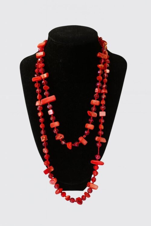 Handcrafted Red Coral Beaded Necklace