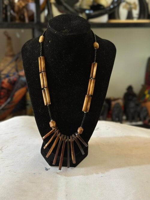 Handcrafted African Wooden Bead Necklace