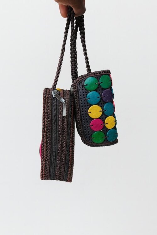 Vibrant Wooden Bead Mini Handbag