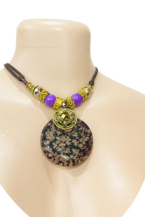Royal Orchid Glitter Pendant Necklace