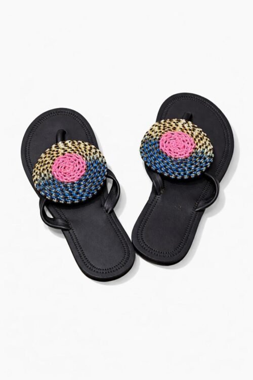 Pink Core Beaded Sandals